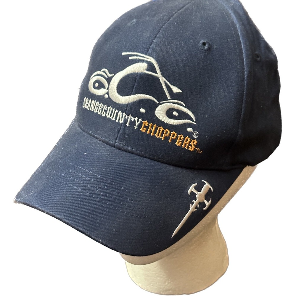 Orange County Choppers motorcycle hat cap Blue Orange‎ Embroidered